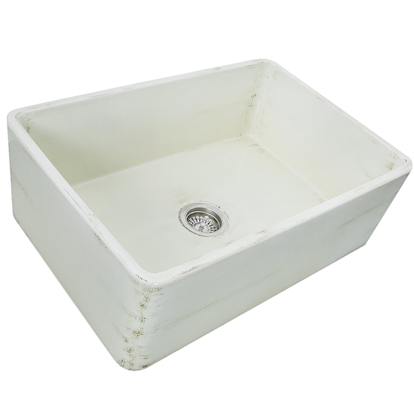 Nantucket Sinks 30-Inch Farmhouse Fireclay Sink with Shabby Straw Finish FCFS3020S-ShabbyStraw - main